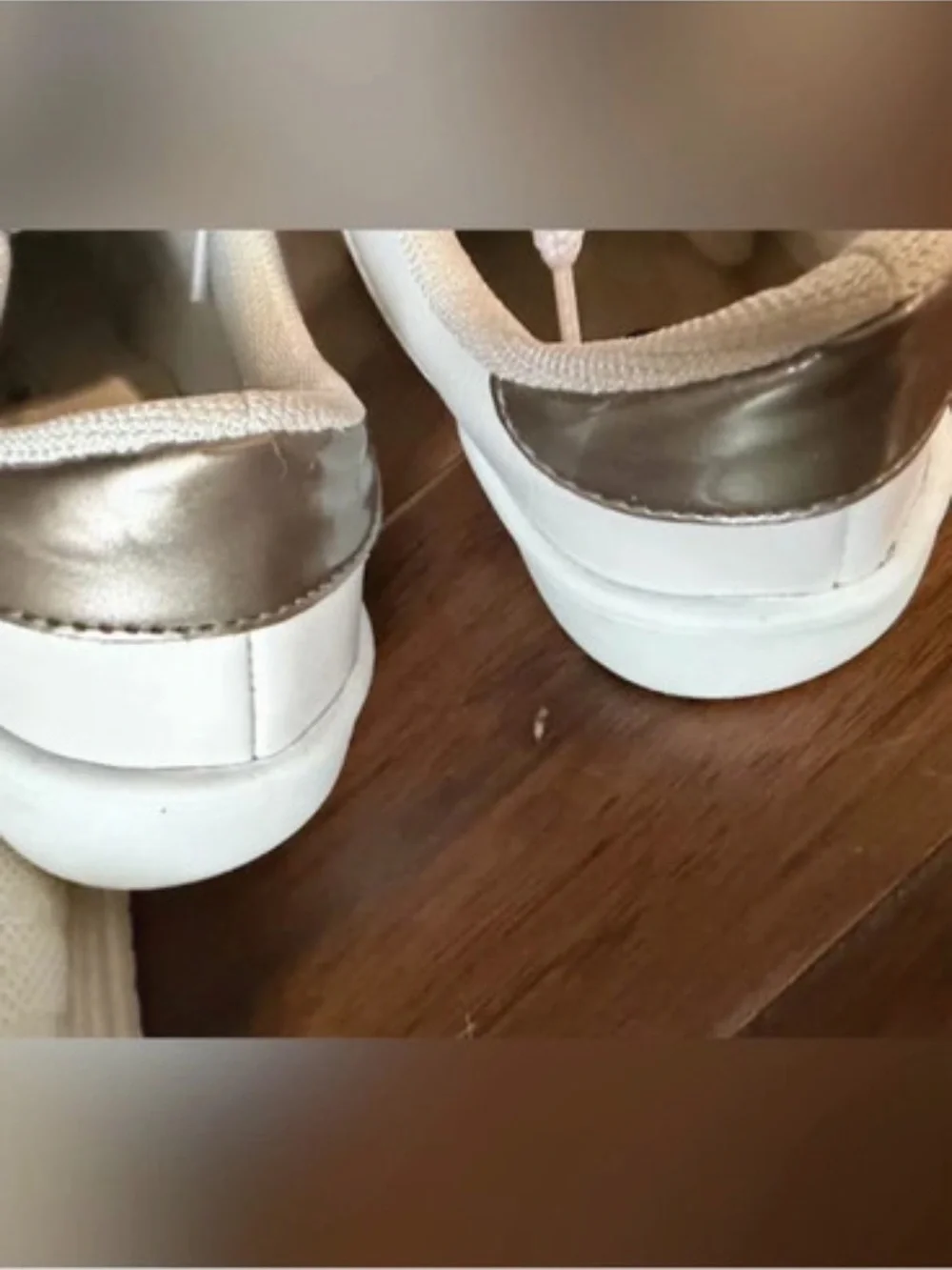 Women’s White Sneakers with Pink Star and Checker Accents
